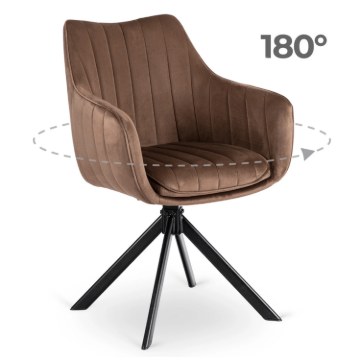 Mebel Elite Вращающееся кресло Mumbai 2, коричневое, велюровое, ME.MUMBAI/BR/V/K - Home Club