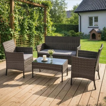 Mebel Elite Комплект садових меблів Missisipi, сірий, ME.MISSISIPI/P/RT/OGR/ZES - Home Club