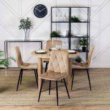 Mebel Elite Стул Robin, бежевый, велюровый, ME.ROBIN/BZ/V/K - Home Club