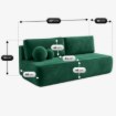 Mebel Elite Раскладной диван Arveto, зелёный, велюровый, COM.MONOM/MONOLITH37/SOF - Home Club, изображение 8