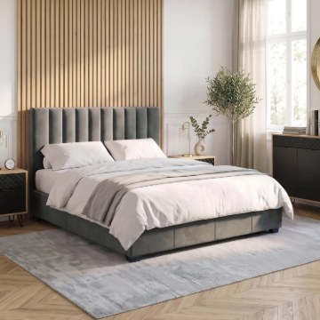 Mebel Elite Ліжко 120x200 Mari, велюрове, сіре, ME.MARI/120/CP/V/LOZZPOJ - Home Club