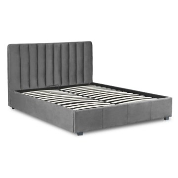 Mebel Elite Ліжко 120x200 Mari, велюрове, сіре, ME.MARI/120/CP/V/LOZZPOJ - Home Club