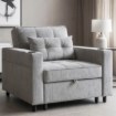 Mebel Elite Раскладной кресло Solor, серый, из вельвета, ME.SOLOR/P/CZ/SZTR/FW - Home Club, изображение 2