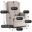Mebel Elite Раскладной массажный кресло Sebastian, бежевый, ткань, ME.SEBASTIAN/BZ/T/FW - Home Club, изображение 10