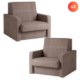 Mebel Elite Набор из 2 одноместных кресел-кроватей Milan 1, бежевого цвета, PPHUE.MAJA1/POLARIS4/Z2/FW - Home Club