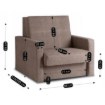 Mebel Elite Набор из 2 одноместных кресел-кроватей Milan 1, бежевого цвета, PPHUE.MAJA1/POLARIS4/Z2/FW - Home Club, изображение 13