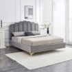Mebel Elite Ліжко 160x200 Gemini, сіре, велюрове, ME.GEMINI/160/P/V/LOZ - Home Club