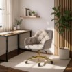 Mebel Elite Вращающееся кресло Konor, бежевое, велюровое, ME.KONOR/BZ/ZL/V/FO - Home Club, изображение 2