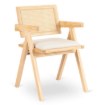Дерев'яне крісло MADERA 2, дуб/бежевий, ажурне, класичне, ретро