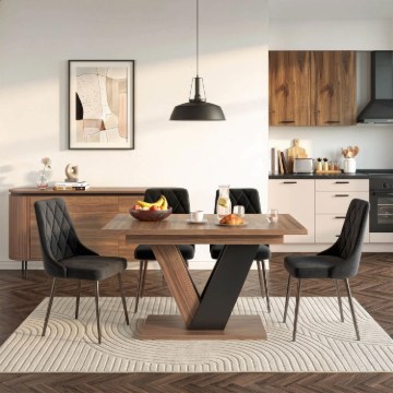 Mebel Elite Стол Clark, раскладной, 120–160 см, орех/чёрный, PM.DUBAJ/O/CZ/S - Home Club