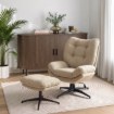 Mebel Elite Вращающееся кресло для отдыха Fremont с подставкой для ног, бежевого цвета, ME.FREMONT/BZ/CZ/T/FW - Home Club, изображение 2