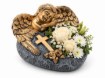 Chomik Цементний Квітник Для Могили - Ангел Темно-Сірий - Золотий 16 X 17,5 X 11 См, DED8851 - Home Club