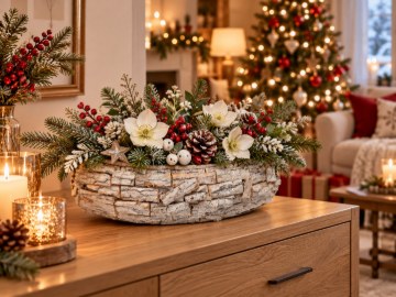 Chomik Деревянная накладка в форме лодки, 41 × 21 × 12 см, с эффектом коры, SIL0999 - Home Club