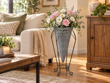 Chomik Плетеная корзина на ножках, 23 × 58 см, серая, SIL1064 - Home Club