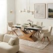 Mebel Elite Стол Alicante, керамический, раскладной, 160–200 см, белый мрамор/дуб, ME.ALICANTE/B/D/S160-200 - Home Club, изображение 2
