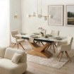 Mebel Elite Стол Alicante, керамический, раскладной, 160–200 см, белый мрамор/дуб, ME.ALICANTE/B/D/S160-200 - Home Club, изображение 3