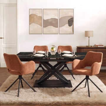 Mebel Elite Стол Ibiza, керамический, раскладной, 160–240 см, черный, ME.IBIZA/CZZL/CZ/S160-240 - Home Club
