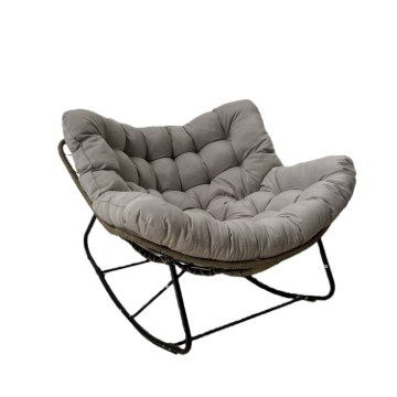 Garden Line Кресло-Качалка «Svinga» 112 × 104 × 69 См, Коричневый Раттан, Серые Подушки, FAT6945 - Home Club