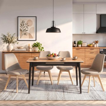 Mebel Elite Розкладний керамічний стіл Samer 138–178 см, дуб/чорний, ME.SAMER/D/CZ/CER/S140-180 - Home Club