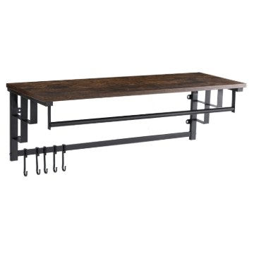 Mebel Elite Вішалка для передпокою Jace 80 см з поличкою, дуб у стилі рустик/чорний, ME.JACE/DRU/CZ/WIE - Home Club
