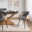Mebel Elite Стул Dakota, серый/золотой дуб, велюровый, ME.DAKOTA/P/D/V/K - Home Club, изображение 2