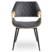 Mebel Elite Стул Dakota, серый/золотой дуб, велюровый, ME.DAKOTA/P/D/V/K - Home Club, изображение 3