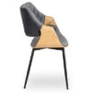 Mebel Elite Стул Dakota, серый/золотой дуб, велюровый, ME.DAKOTA/P/D/V/K - Home Club, изображение 4