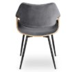 Mebel Elite Стул Dakota, серый/золотой дуб, велюровый, ME.DAKOTA/P/D/V/K - Home Club, изображение 5