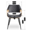 Mebel Elite Стул Dakota, серый/золотой дуб, велюровый, ME.DAKOTA/P/D/V/K - Home Club, изображение 6