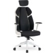 Mebel Elite Ергономічне офісне обертове крісло Duncan, чорне/біле, ME.DUNCAN/CZ/T/FO - Home Club