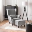 Mebel Elite Кресло для отдыха Evan 2 с подставкой для ног, серое, велюровое, ME.EVAN2/P/CZ/V/FWPD - Home Club, изображение 2