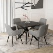 Mebel Elite Комплект: стіл Lukas 100–250 см, чорний, та 4 стільці Edrick, сірі, LUKAS/CZ/S/EDRICK/P/CZ/T/Z4/K - Home Club, Зображення 2