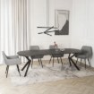 Mebel Elite Комплект: стіл Lukas 100–250 см, чорний, та 4 стільці Edrick, сірі, LUKAS/CZ/S/EDRICK/P/CZ/T/Z4/K - Home Club, Зображення 3