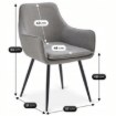 Mebel Elite Комплект: стіл Lukas 100–250 см, чорний, та 4 стільці Edrick, сірі, LUKAS/CZ/S/EDRICK/P/CZ/T/Z4/K - Home Club, Зображення 15