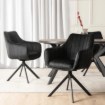 Mebel Elite Комплект: стіл Lukas 100–250 см, чорний, та 4 стільці Mumbai 2, чорні, LUKAS/CZ/S/MUMBAI/CZ/V/Z4/K - Home Club, Зображення 4