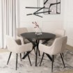 Mebel Elite Комплект: стіл Lukas 100–250 см (чорний) та 4 стільці Edrick (кремові), LUKAS/CZ/S/EDRICK/KR/CZ/T/Z4/K - Home Club, Зображення 2