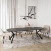 Mebel Elite Комплект: стіл Lukas 100–250 см (чорний) та 4 стільці Edrick (кремові), LUKAS/CZ/S/EDRICK/KR/CZ/T/Z4/K - Home Club, Зображення 3