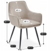 Mebel Elite Комплект: стіл Lukas 100–250 см (чорний) та 4 стільці Edrick (кремові), LUKAS/CZ/S/EDRICK/KR/CZ/T/Z4/K - Home Club, Зображення 15