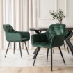 Mebel Elite Комплект: стіл Lukas 100–250 см, чорний, та 4 стільці Modesto, зелені, LUKAS/CZ/S/MODESTO/Z/CZ/V/Z4/K - Home Club, Зображення 3