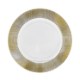 BackHome Living Круглая Подтарелка 33 × 33 × 1,5 См, Прозрачная С Золотыми Полосами, VEN0546 - Home Club