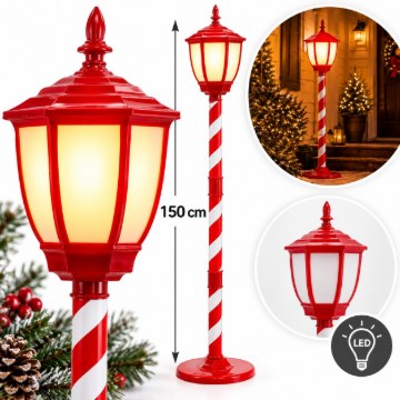 Chomik Святковий Ліхтар 30 × 30 × 150 См, Червоний, Тепле-Біле Світло, Led, SOL3868 - Home Club