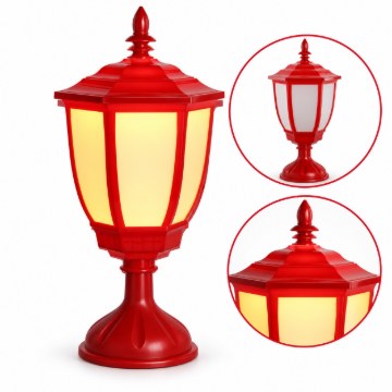 Chomik Праздничный Мини-Фонарь 30 × 30 × 55 См, Красный, Теплый Белый Свет (Led), SOL3844 - Home Club