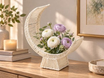 Chomik Белая Полумесяцевая Накрывка 36 x 15 x 43 См, На Опоре, SIL0760 - Home Club