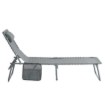 Garden Line Шезлонг / складная садовая кровать 190 × 58 × 30 см с карманом и подголовником, тёмно-серый, LEZ8480 - Home Club, изображение 3