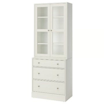 ІКЕА Комбінація зі скляними дверима HAVSTA ХАВСТА, 595.974.65 - Home Club