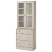 Комбинация со стеклянными дверями, серо-бежевый, 81 x 47 x 212 см
