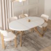 Mebel Elite Стол Lukas, раскладной, 100–250 см, белый/под дерево, ME.LUKAS/B/DREW/S - Home Club, изображение 3