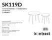 Kontrasto Набір журнальних столиків для вітальні Sk119D, 2 шт., діаметр 40x40 см, висота 60x47 см, дуб, 6.06.15208 - Home Club, Зображення 8