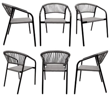 Kontrasto Стул Portino 53x62x75 см, чёрный/серый Dw, Meb000052 - Home Club